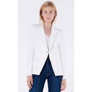 Veronica Beard Cosmo Dickey Blazer in White Tan Stitch Size 4